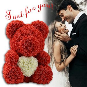 Beautiful Rose Teddy Bear With Heart - Samples