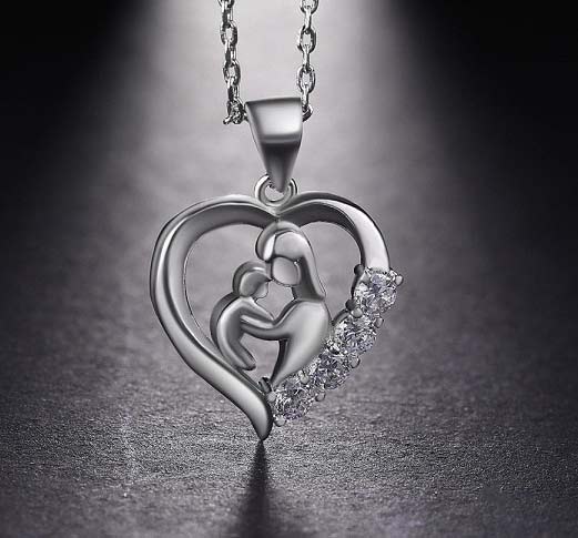 Cubic-Zirconia-Mom-and-Baby-Pendant-Silver (2)