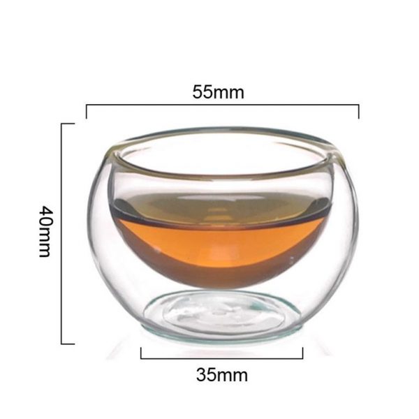 Unique Clear Tea Cup Set - 6 piece - size