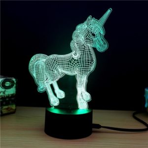 3D LED Unicorn Night Lamp - 1