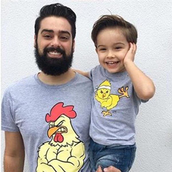Matching Father And Son T Shirts-Chicken