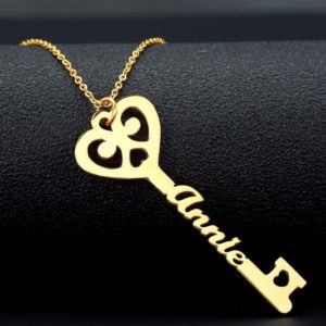 Personalized Key Necklace For Women - Gold