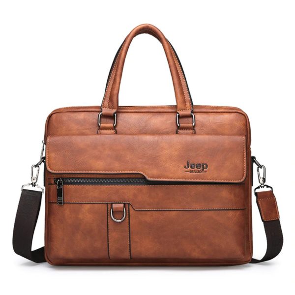 Men's Leather Business Bag - Brown