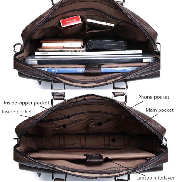 Men's Leather Business Bag - capacity