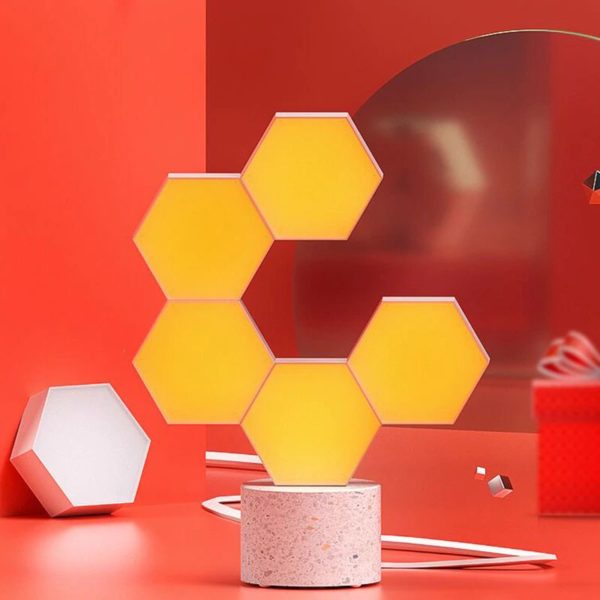 Smart Quantum Lamp – Modular Hexagonal Touch Sensitive Lighting System - Yellow