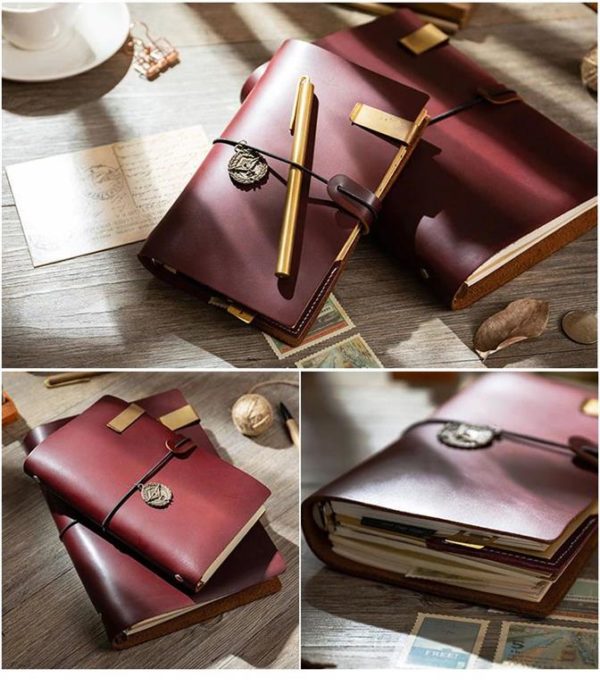 Handmade Vintage Leather Traveler Notebook - Coffee