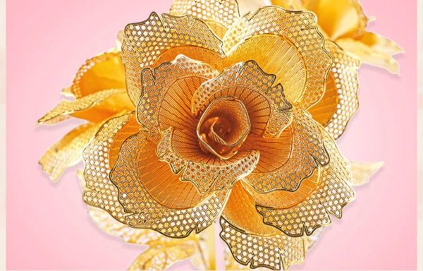 3D Metal Puzzle Kits - Golden Rose Flowers - 6