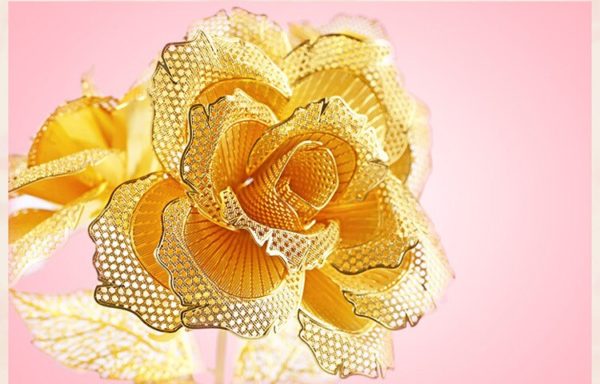 3D Metal Puzzle Kits - Golden Rose Flowers - 9
