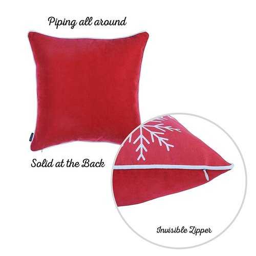 Red Snowflakes Christmas Decorative Throw Pillow Cover 4