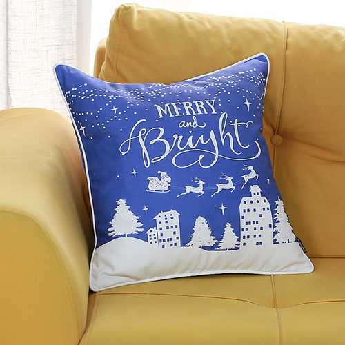Christmas Snow Printed Decorative Throw Pillow Cover