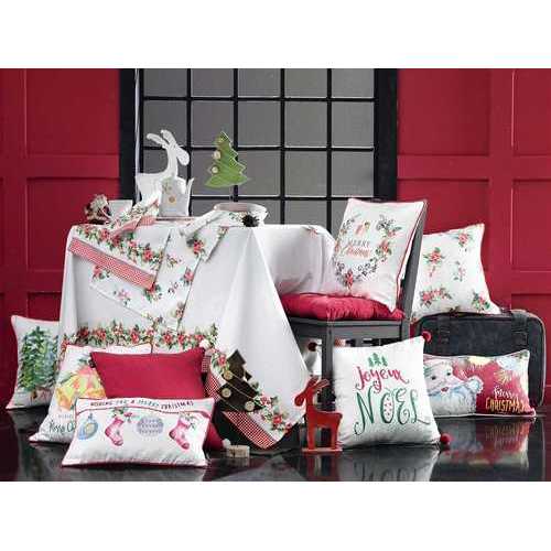 Christmas Flowers Printed Decorative Throw Pillow Cover 4