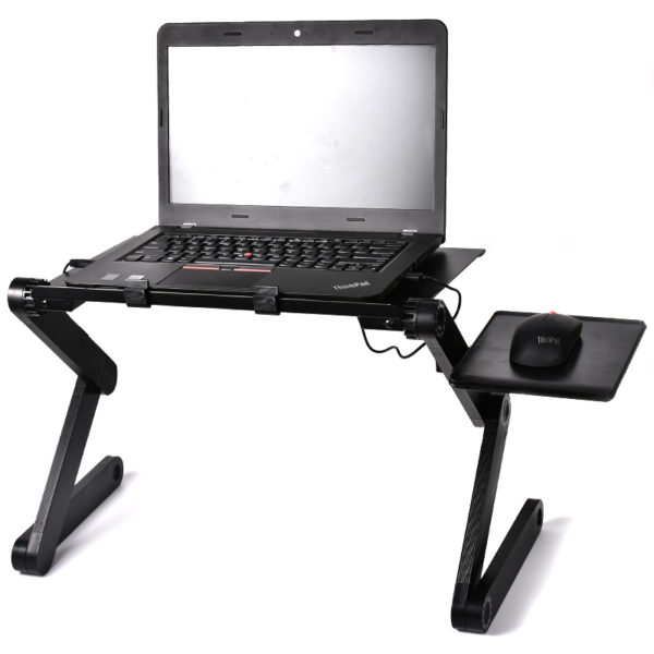 Foldable Ergonomic Laptop Stand With Cooling Fan And Mousepad - 9