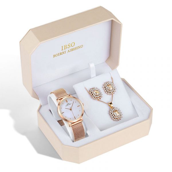 Watch Jewelry Set - Watch, Earrings, And Necklace 1