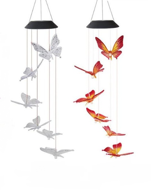 Solar Powered LED Butterfly Wind Chimes 6