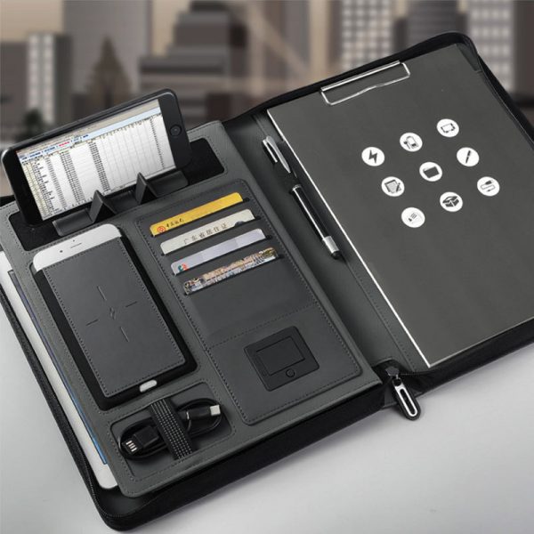 Business Document Holder With Power Bank