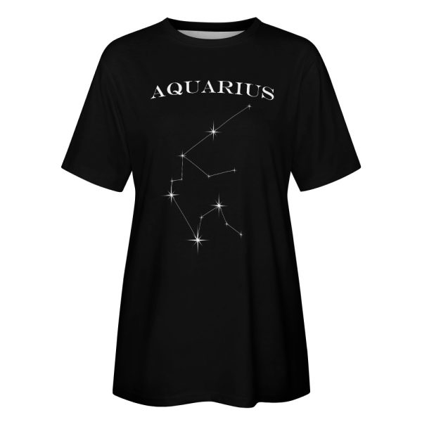 Women's Aquarius Constellation Print T-Shirt 2